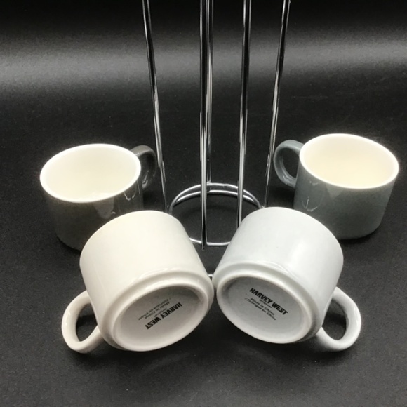 Harvey West Stacking Assorted Ceramic Espresso Cups With Stand Set of 4 - Picture 4 of 9
